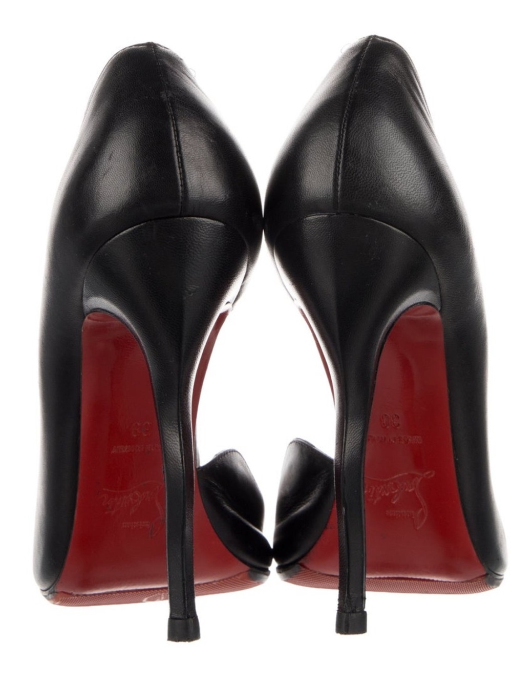 Christian Louboutin Black Sculpted Heel Open-Toe Pump - Picture 5 of 6